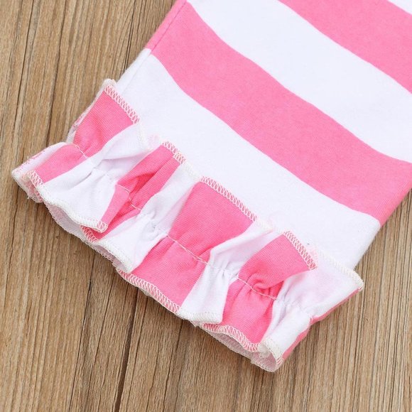 Easter Bunny Rabbit Girls Ruffle Tunic Outfit - Picture 4 of 5